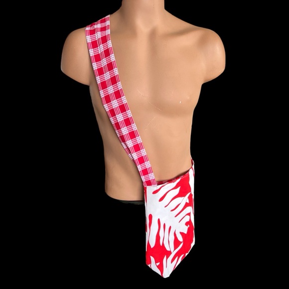 Handmade Hawaiian Palaka reversible fabric crossbody bag satchel - Picture 3 of 7